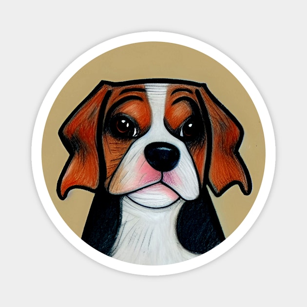 Beagle - Cartoon Magnet by ArtistsQuest